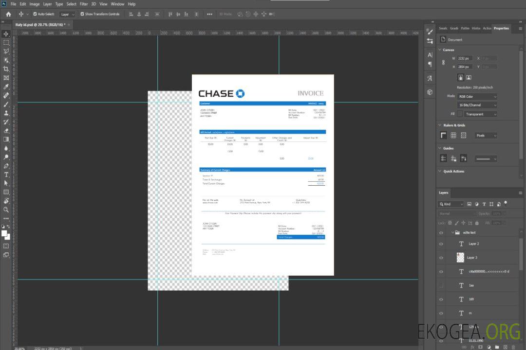 Facture USA Chase template Facture USA Chase template